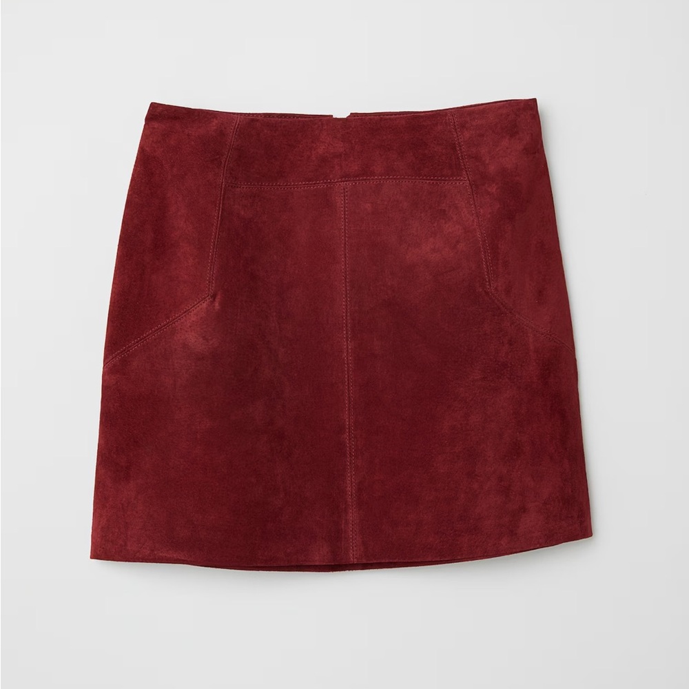 Short Suede Burgundy Skirt Size 0